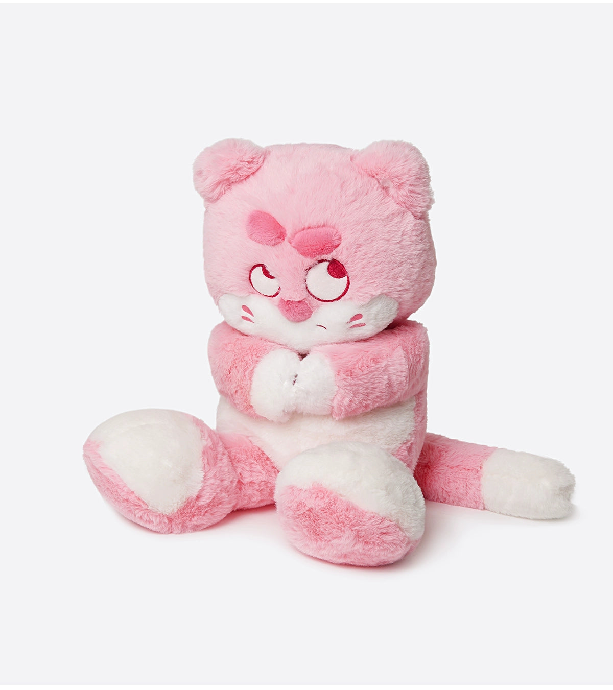 The ZEIO Pink Cat Plush Toy 50cm is a soft, large stuffed kitty with an expressive face, sitting upright—perfect for snuggling and cuddling.