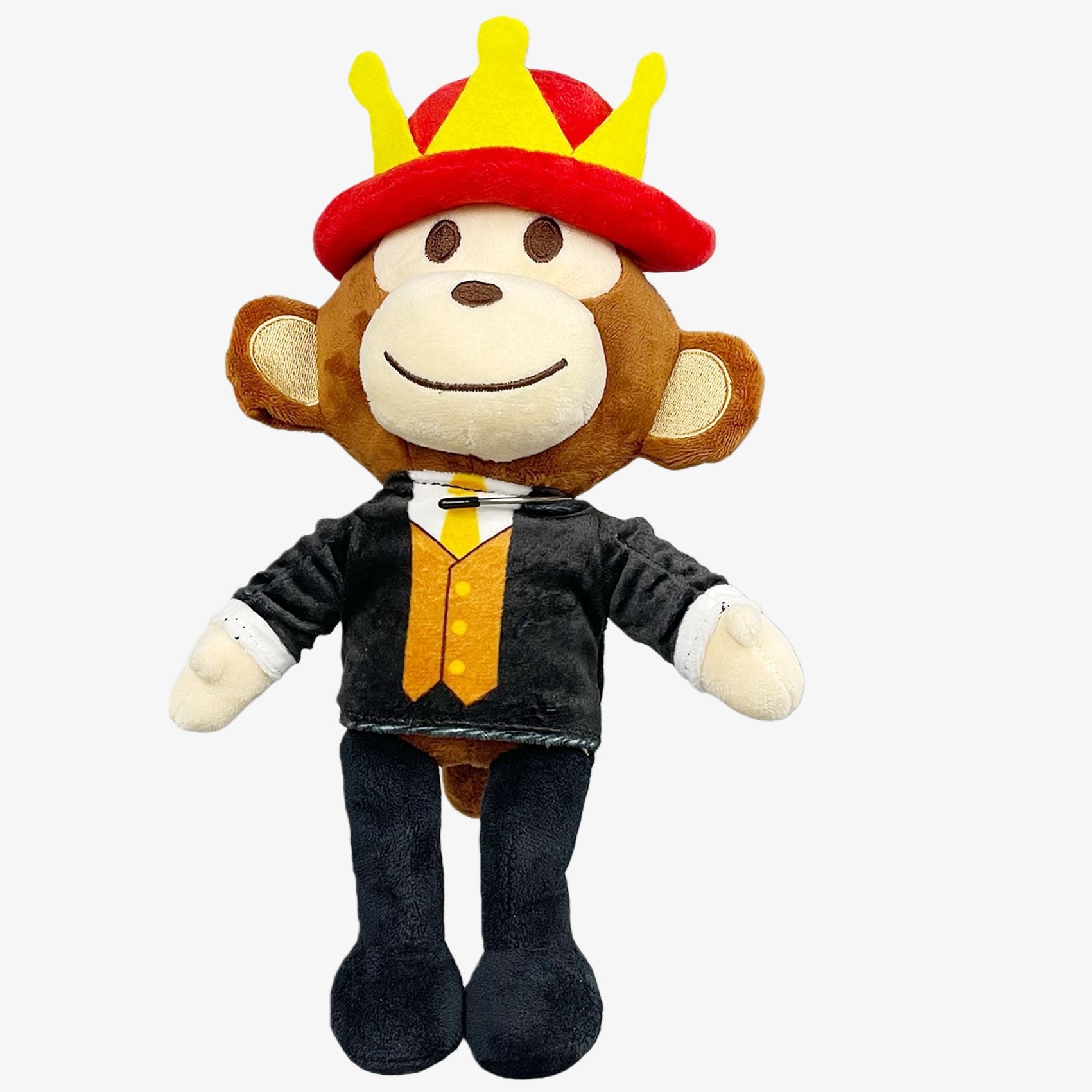 The Steal a Brainrot Inspired King Monkey Plush Toy is an 11-inch crowned monkey in a suit outfit, making it a unique collectible animal character plush doll from Steal a Brainrot.