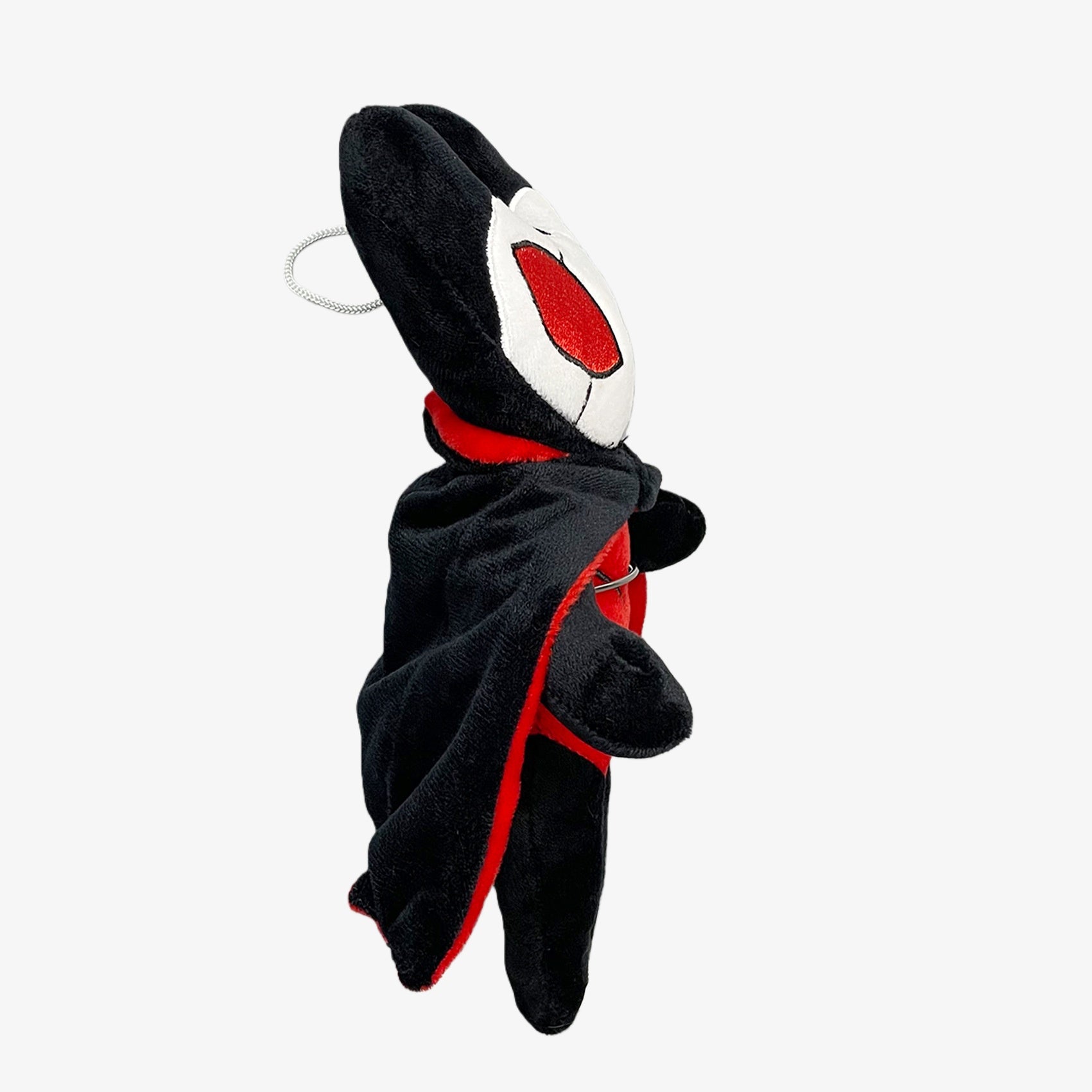 Officially Licensed Hollow Knight Plush Doll by Hollow Knight—a 10.24-inch red and black winged bug character with cloak, soft collectible stuffed toy, perfect for fans and collectors.