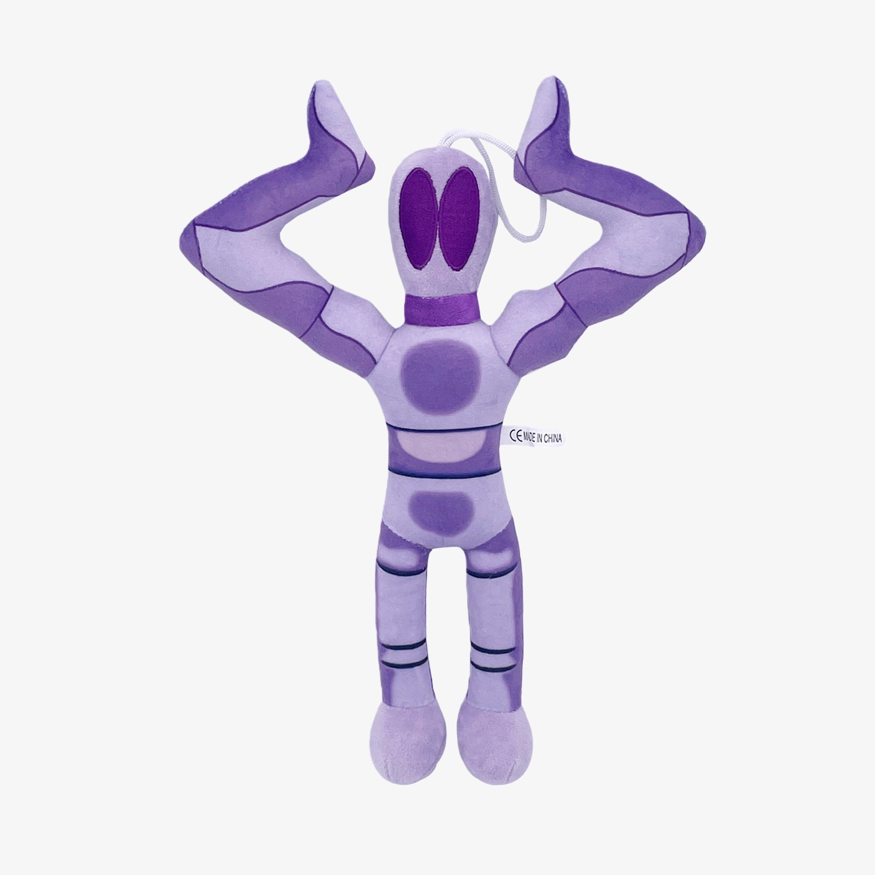 The Amazing Digital Circus Inspired Plush Toy is a 13-inch soft, stuffed doll with long limbs, oval eyes, and a simplified purple body—an abstract cartoon character from The Amazing Digital Circus brand.