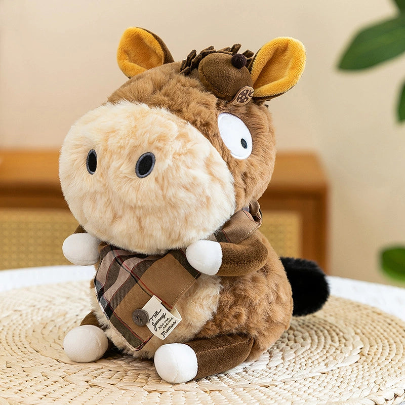 The ZoDoll Donkey Plush Toys Cute Stuffed Donkey Plush Animal, 23cm with removable clothes, makes a perfect companion for fans of donkey plushies.