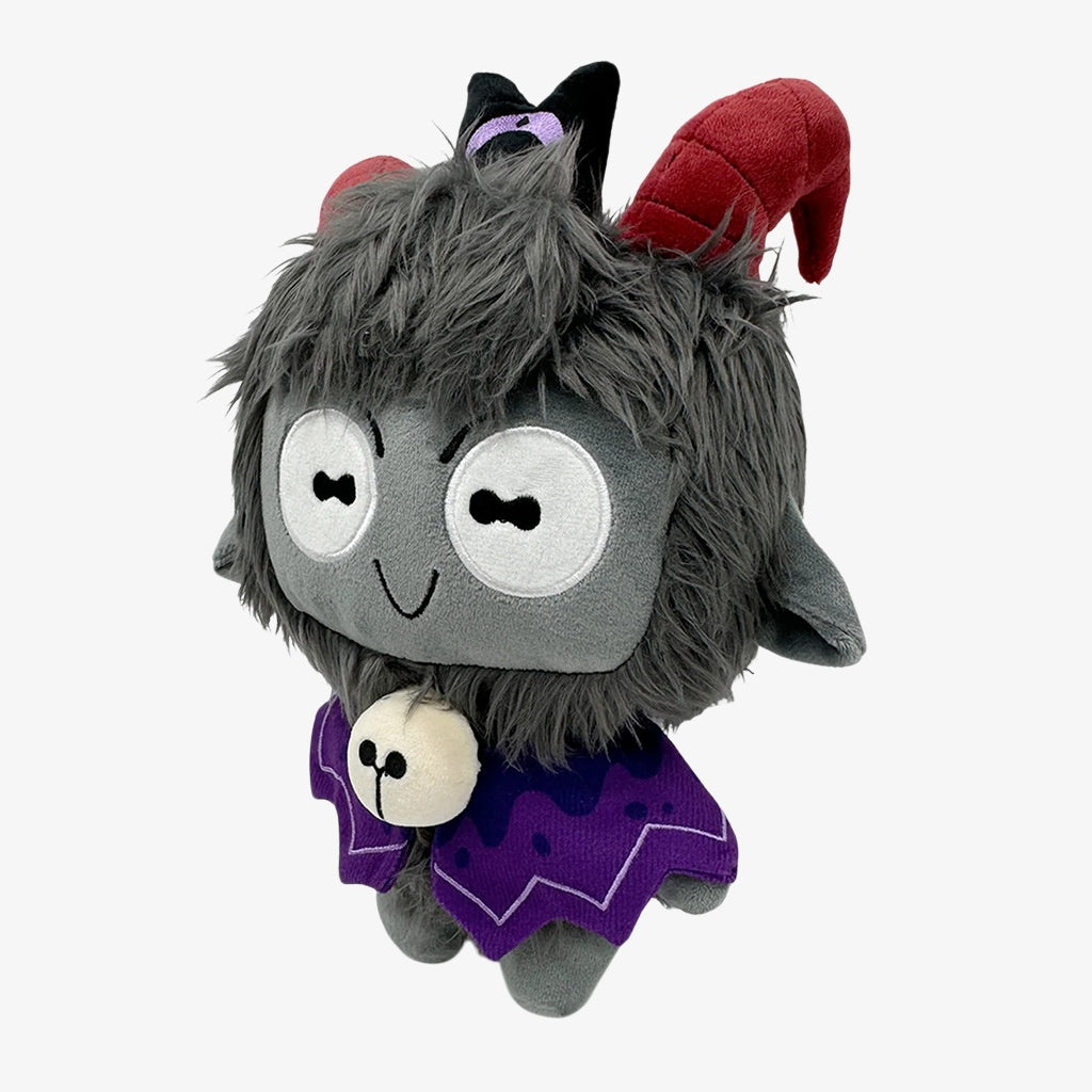The ZoDoll GOAT Sony Thorns Plush Toy Collection features a 20cm x 24cm soft stuffed doll with gray fur, red horns, large eyes, and a purple cape—perfect for kawaii plush fans and collectors.
