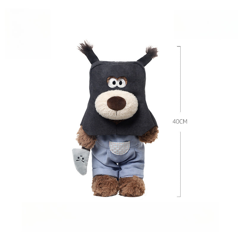 The JOOKI 40cm Funny Robber Dog Plush Toy features a dressed-up stuffed puppy with a mask and outfit—perfect for novelty plush collectors and dog lovers.
