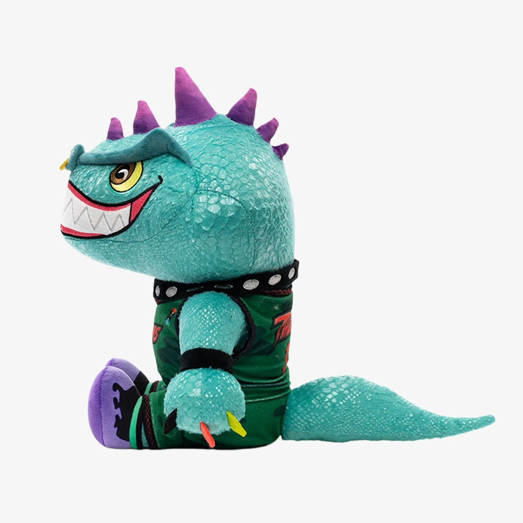 The ZoDoll GOAT Sony Thorns Plush Toy Collection features a 20cm x 24cm teal, lizard-like stuffed doll with purple spikes and a spiked collar—a cute must-have for kawaii and plush toy fans.