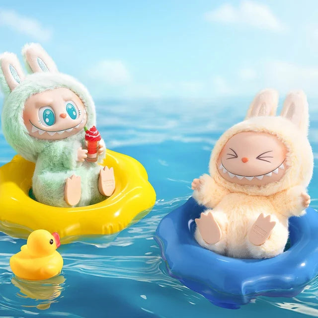 The Labubu Have a Seat Series Complete 6-Piece Plush Keychain Set by POP MART features collectible bunny dolls—no duplicates—perfect for fans and Pop Mart keychain collectors. Includes fun, swim-themed plush designs from The Monsters collection.