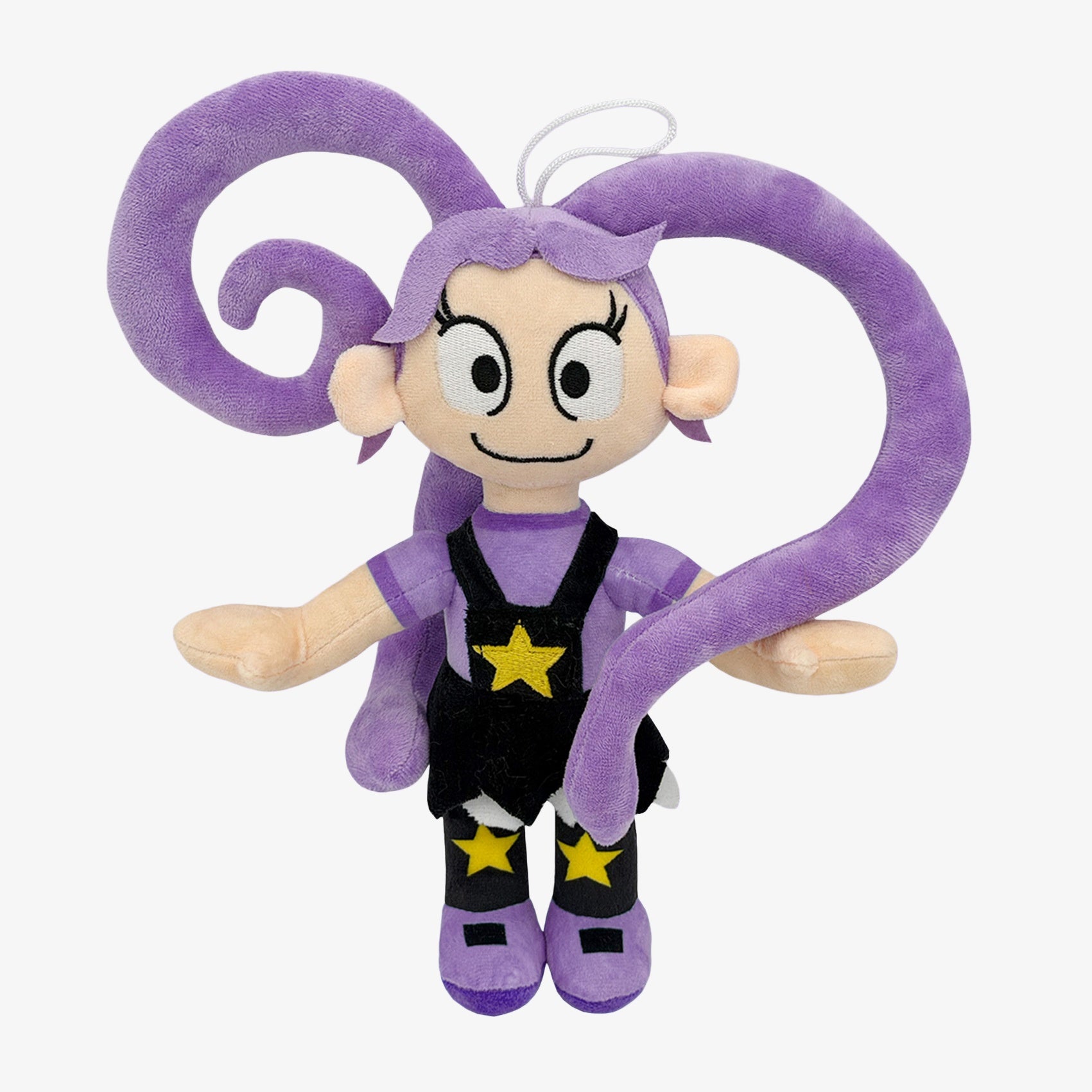 ZoDoll’s Poppy Playtime Chapter 5 Wrongside Outimals Plush (27cm) features a heart-shaped, light purple-haired collectible in a black outfit with yellow stars. A premium standing horror plush, shown against a plain white background.