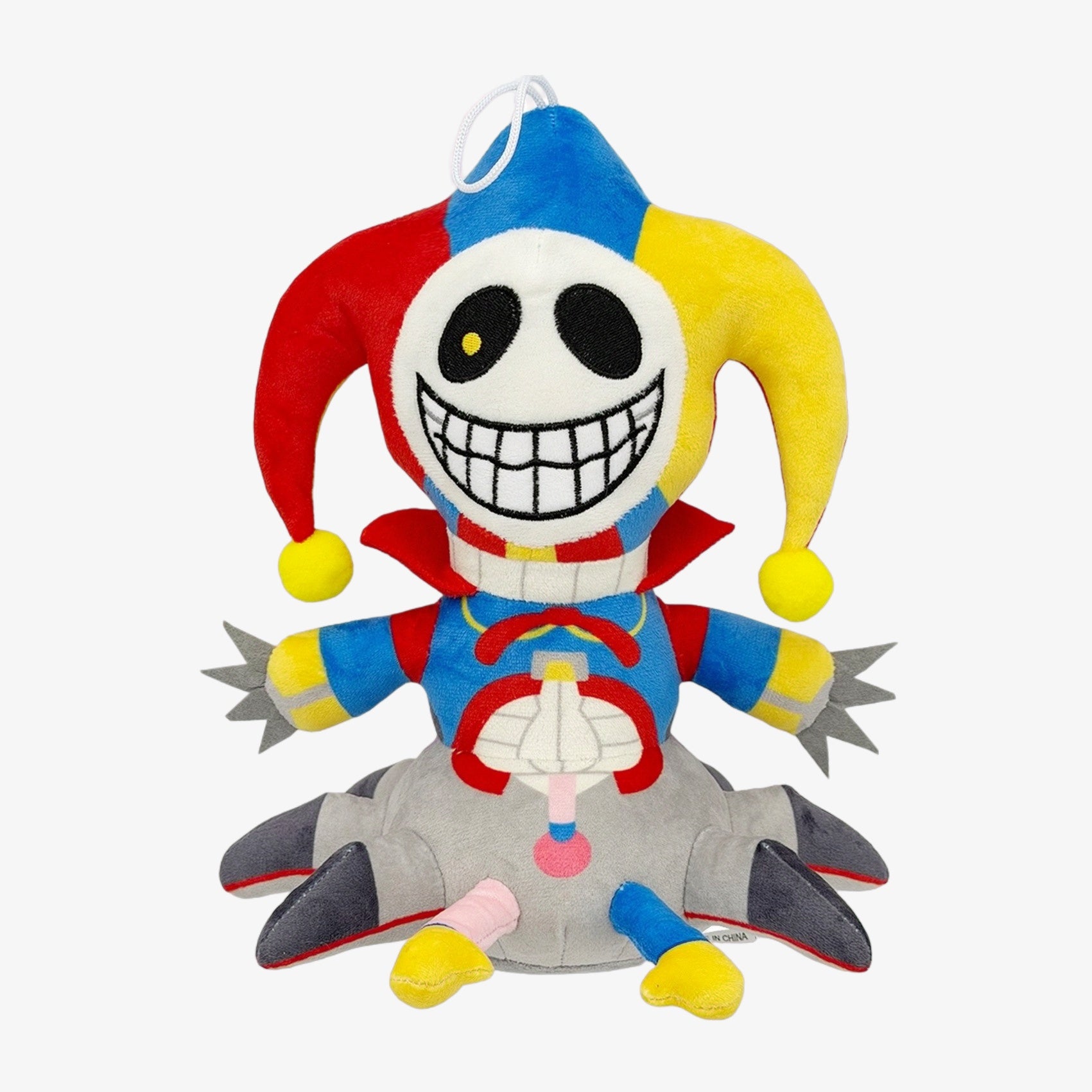The ZoDoll Poppy Playtime Chapter 5 Wrongside Outimals Plush (27cm, 6 styles) features a jester design with a big grin, colorful hat and outfit, and gray tentacle arms—a must-have collectible for horror plush fans.