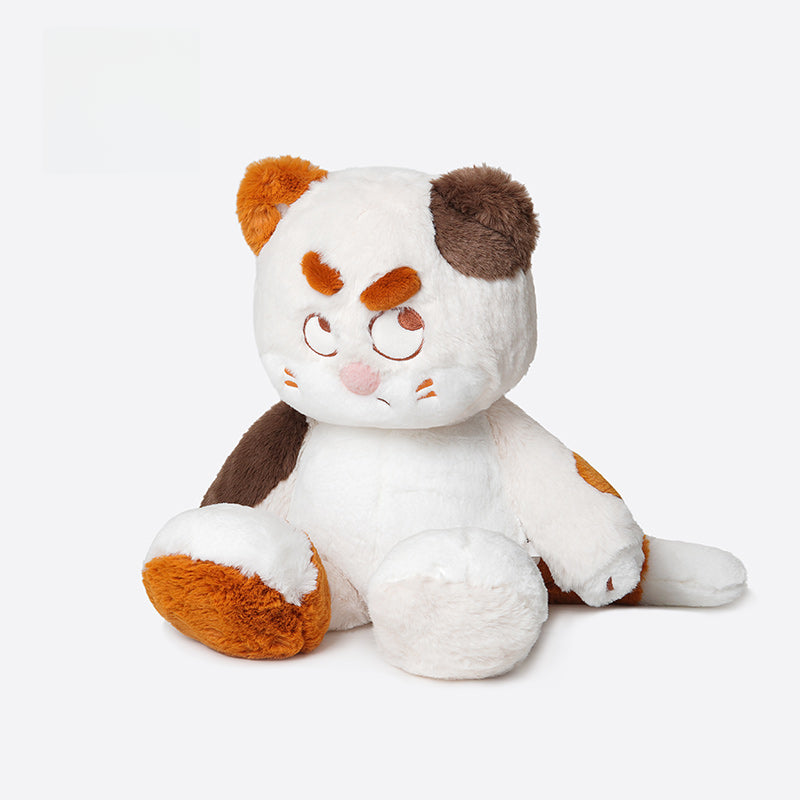 The ZEIO Cat Plush Toy 50cm is a soft, large stuffed cat with brown, orange, and white fur and an expressive face—perfect for brightening any room.