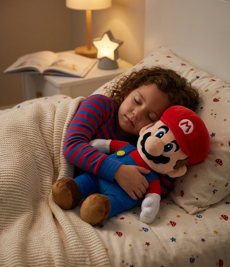 Breathing Mario Plush Toy with Light-Up Belly, 45cm Animated Stuffed Doll