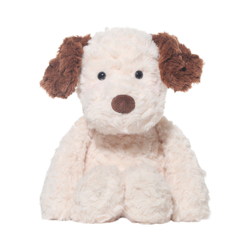 The JOOKI 35cm Plush Puppy Stuffed Toy features soft brown and white fur and floppy ears—a cuddly companion perfect for hugs.