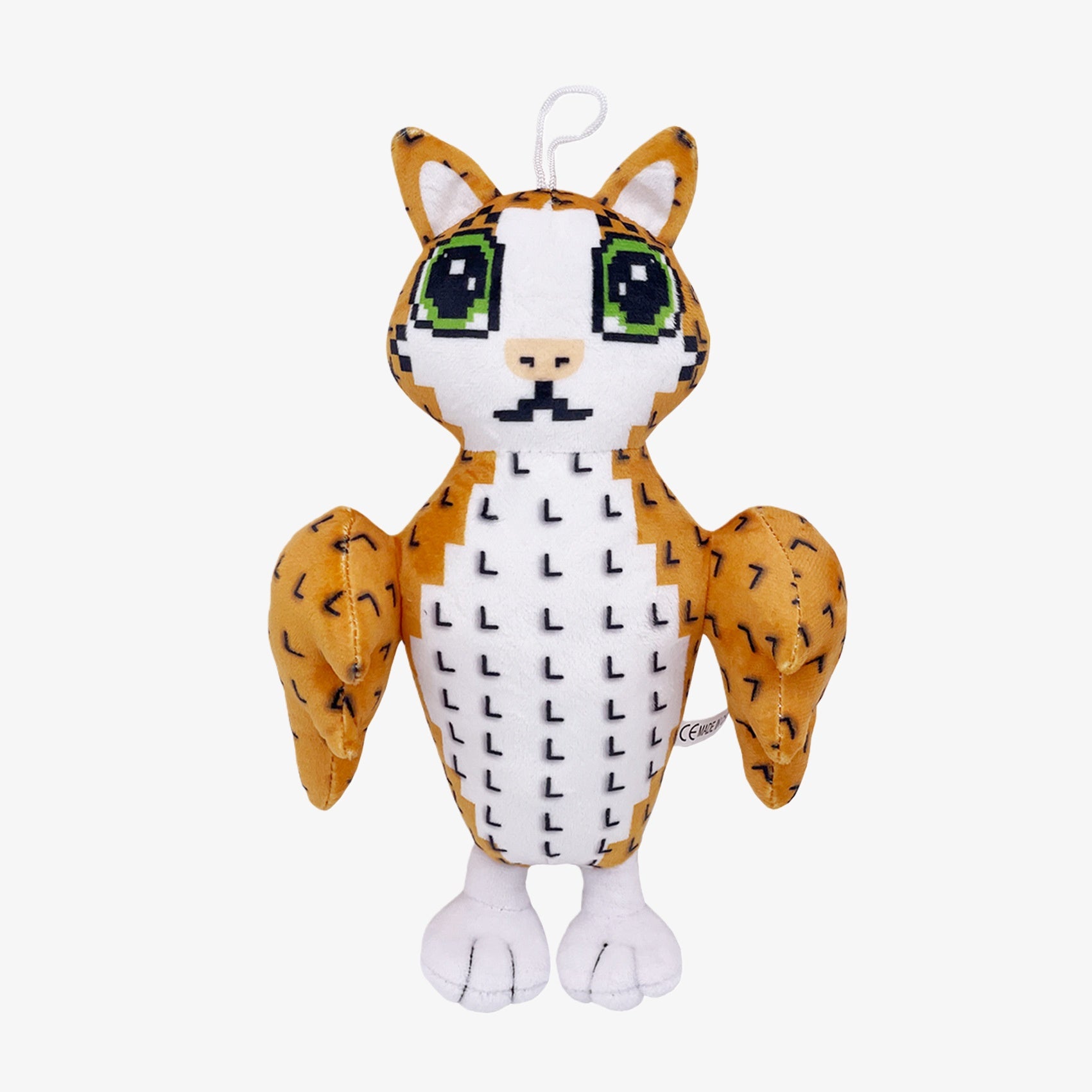 The Steal a Brainrot Inspired Pixel Style Pink Animal Plush Toy is a 9.8-inch collectible doll featuring big eyes and white and pink colors, perfect as a soft stuffed cartoon creature for fans and collectors.