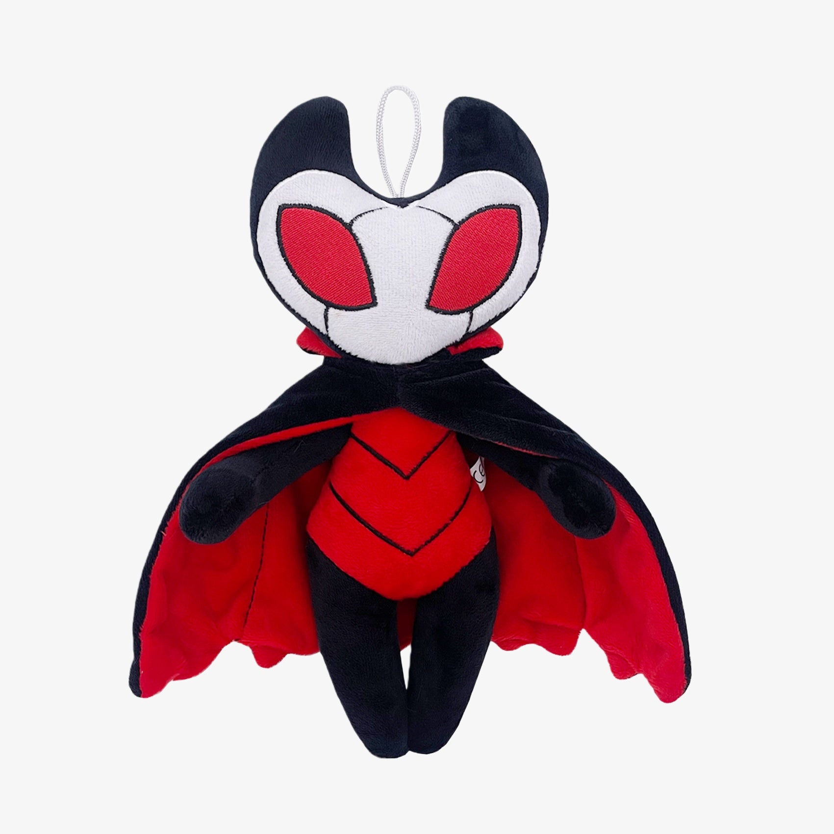 Add the Officially Licensed Hollow Knight Plush Doll—10.24-inch soft, collectible stuffed toy featuring a red and black winged bug character with cloak—from Hollow Knight to your collection!.
