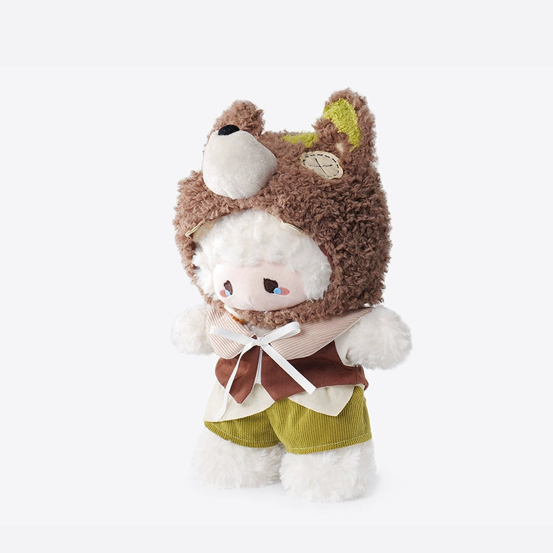 The ZEIO Sheep-Costume Lamb Plush Toy (29cm) is an adorable hooded doll with fluffy ears—perfect as a cuddly companion or cute nursery decoration.