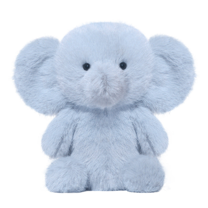 The JOOKI 23cm Blue Elephant Plush Toy features a cute face, big ears, and a soft, fluffy texture—ideal for stuffed animal collections or as an adorable baby gift.