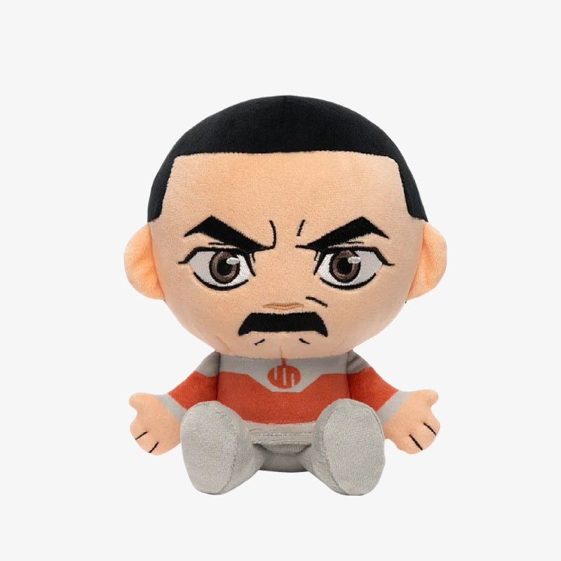 The ZoDoll Invincible Animated Series Plush Toy Collection features a soft 18x20cm superhero doll with black hair, mustache, and red-gray suit—ideal for fans of the show. Perfect collectible or gift!.