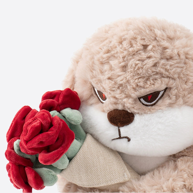 The ZEIO Rose-Holding Bunny Plush Toy (29cm) is a soft rabbit doll clutching a red rose bouquet, perfect as a charming nursery décor accent.