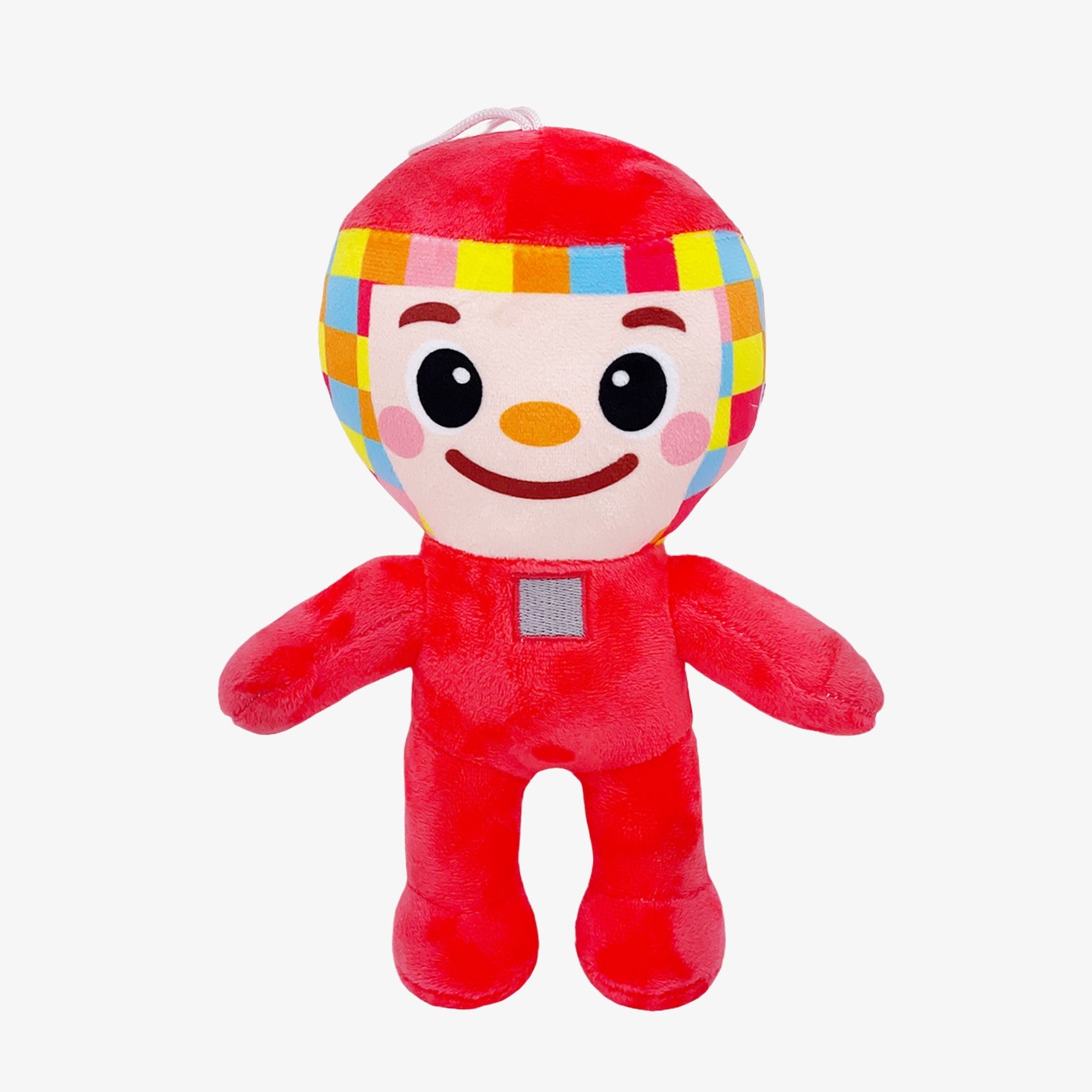 The Steal a Brainrot Inspired Red Character Plush Toy is a 9.4-inch smiling red humanoid doll with a colorful patch head design—a cute collectible from Steal a Brainrot for fans and plush toy lovers.