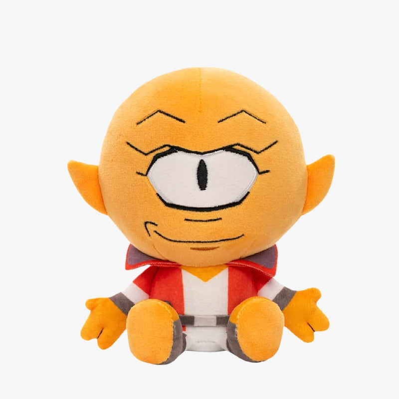 ZoDoll Invincible Animated Series Plush Toy Collection – Soft Superhero Stuffed Doll (18x20cm) features an orange, one-eyed cartoon character with pointed ears, a red and gray outfit, and a stitched smile, seated against a white background.