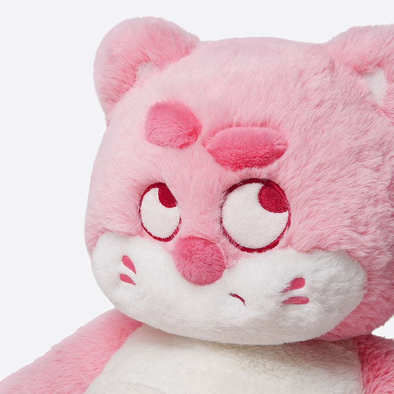 The ZEIO Pink Cat Plush Toy 50cm is a soft, large stuffed kitty in pink and white with an expressive grumpy face—perfect for any collection.