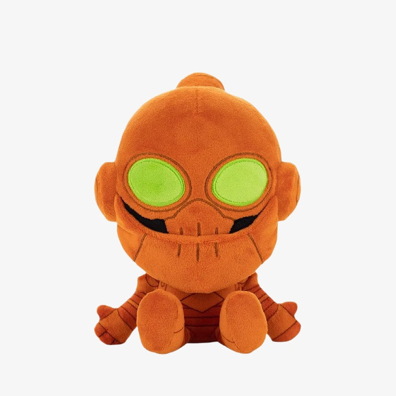 The ZoDoll Invincible Animated Series Plush Toy Collection features a soft 18x20cm superhero stuffed doll with large green eyes, round head, stitched mouth, and small limbs, sitting upright against a plain white background.