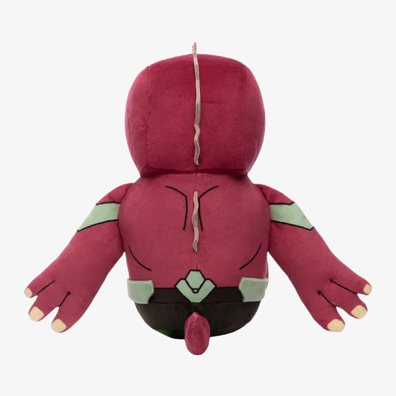 The ZoDoll Invincible Animated Series Plush Toy Collection features an 18x20cm soft superhero stuffed doll with red, maroon, green, and black details—ideal for fans of the show.