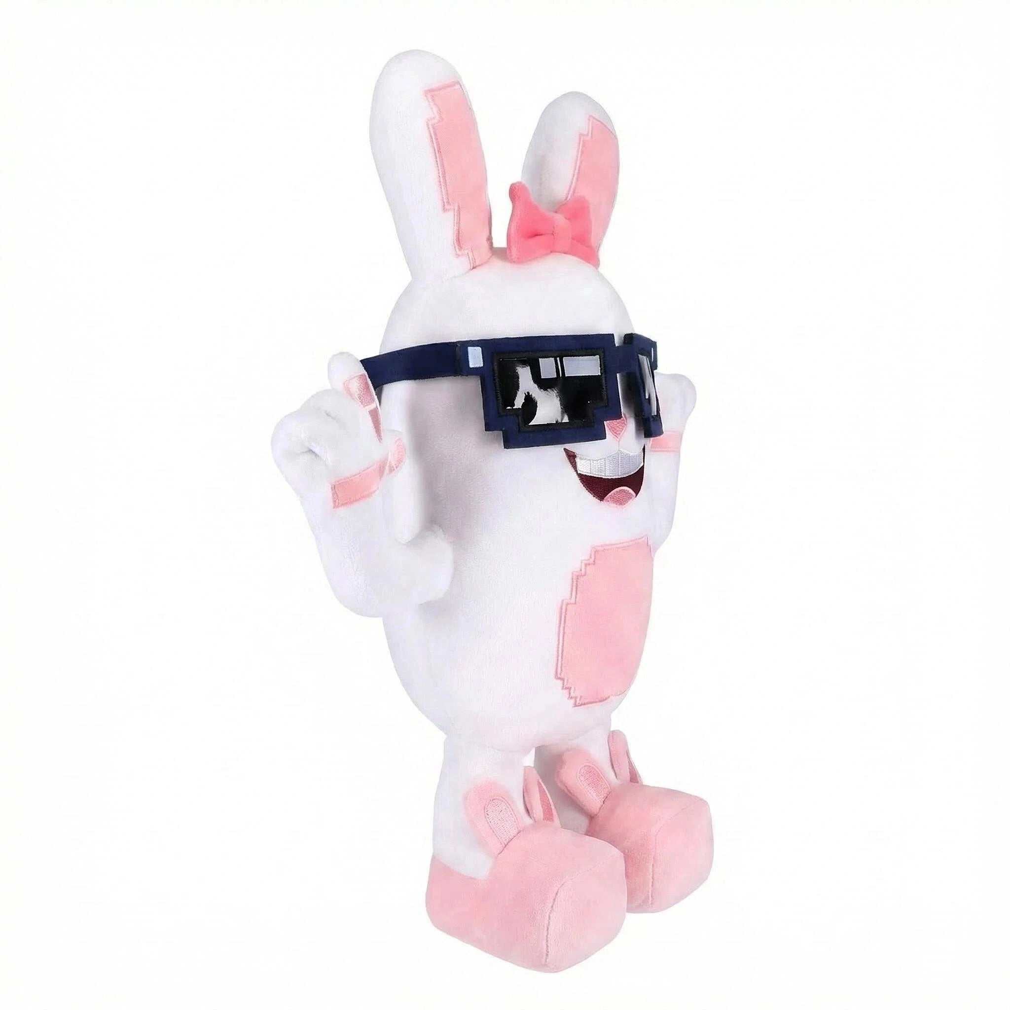 The Steal a Brainrot Boppin Bunny Plush is a premium soft, posable bunny toy with removable black pixelated sunglasses—ideal for cuddling, fun, or as a unique collectible plush.