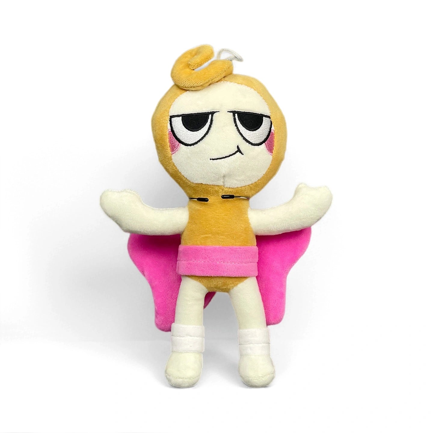 From Dandy’s World Plush Collection, this soft stuffed toy features a yellow hood, light pink cape, and an unimpressed face. Sold individually—collect all characters from Dandy’s World!.