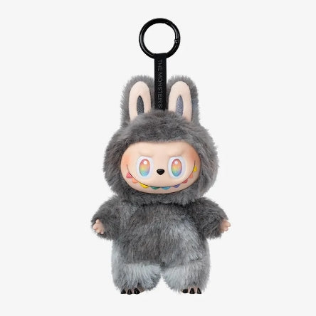 The Labubu “Secret Edition” Plush Keychain is a gray bunny bag charm from POP MART’s The Monsters “Big Into Energy” series, featuring large ears, colorful eyes, and a wide smile.