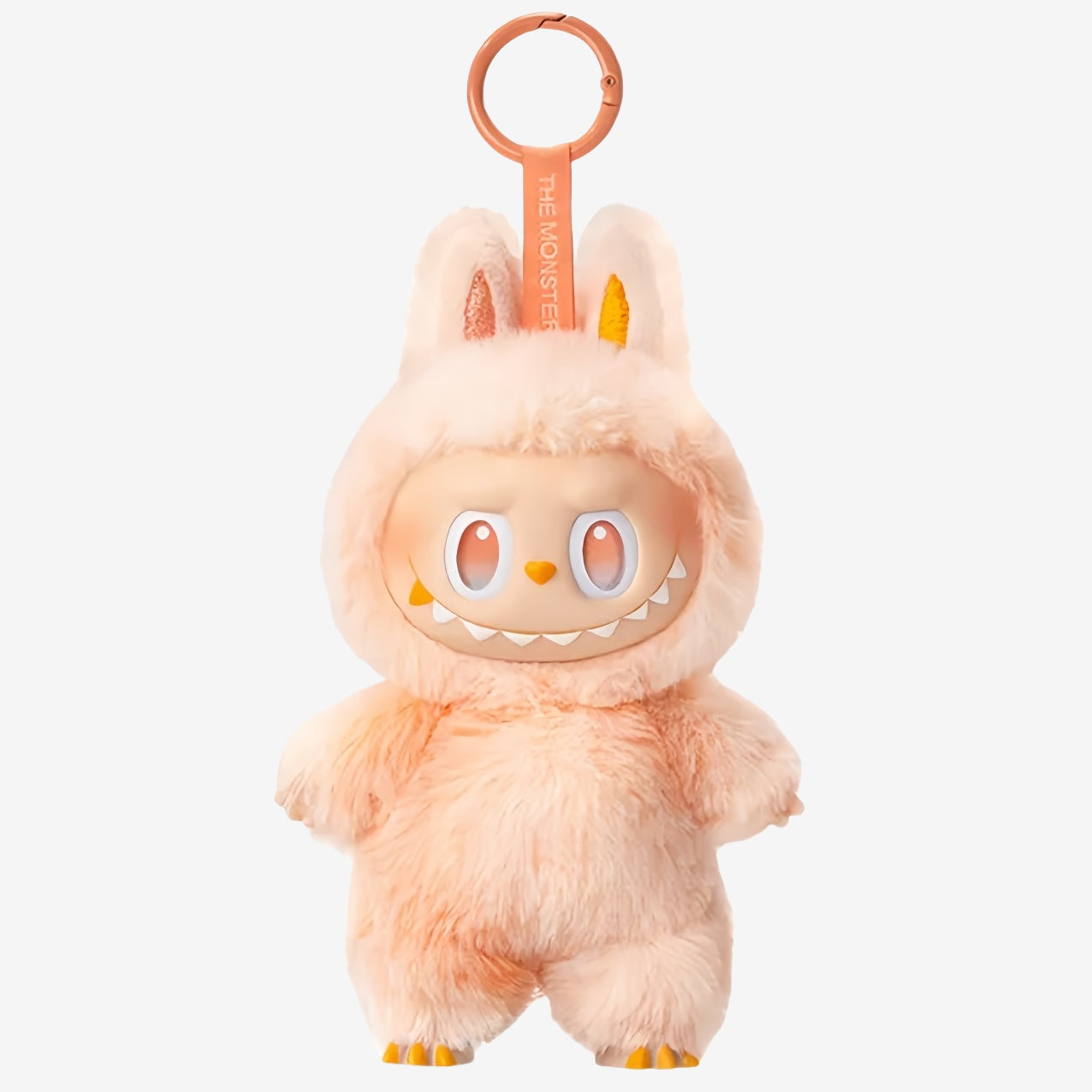 The POP MART Labubu “Big Into Energy” 6‑Piece Plush Keychain Set features peach-furred, orange-accented Labubu toys with big grins and bunny ears—collect Love, Happiness, Loyalty, Serenity, Hope & Luck in this adorable complete collection.
