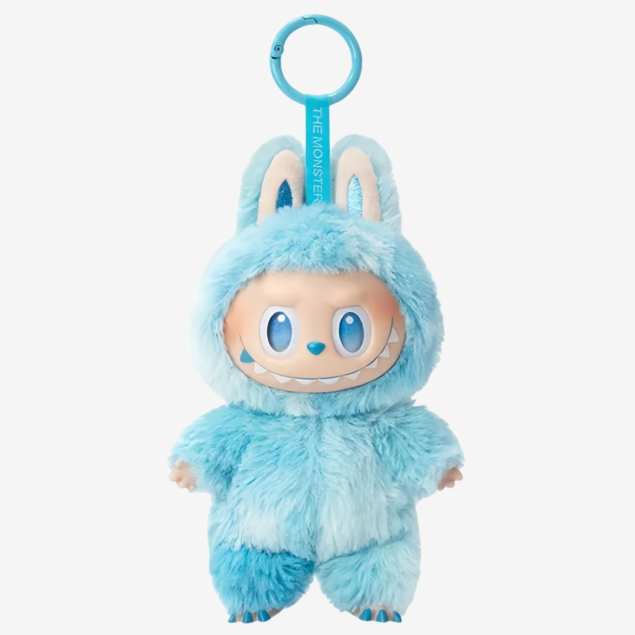 The Labubu “Hope” Plush Keychain from POP MART’s The Monsters “Big Into Energy” Series is a sky-blue bunny bag charm—an adorable must-have collectible accessory for fans.