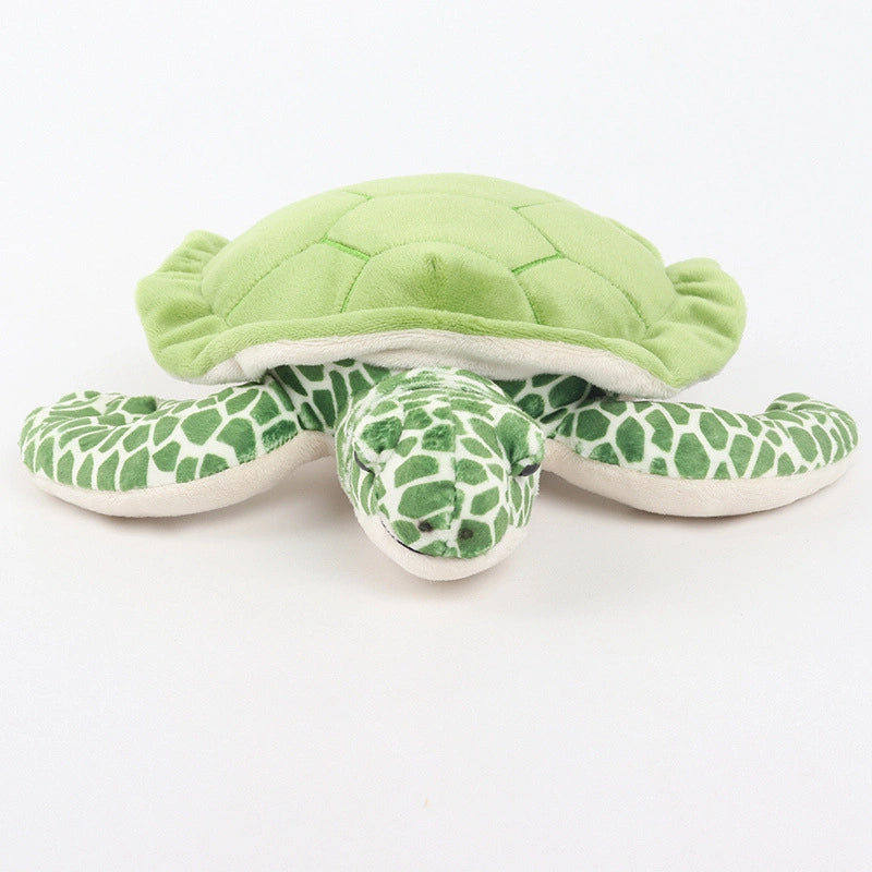 The ZoDoll Sea Turtle Plush Toy Soft Stuffed Animal Pillow (25x30cm) features patterned flippers and a soft shell, making it a charming addition to any space, shown here on a plain white background.
