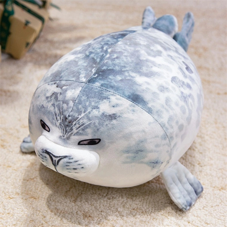 The ZoDoll Seal Plush Toys are cute chubby seal plush pillows, shaped like grey spotted seals with an angry face. Available in 20cm and 40cm, these soft stuffed animals are perfect for hugging or decorating your space.