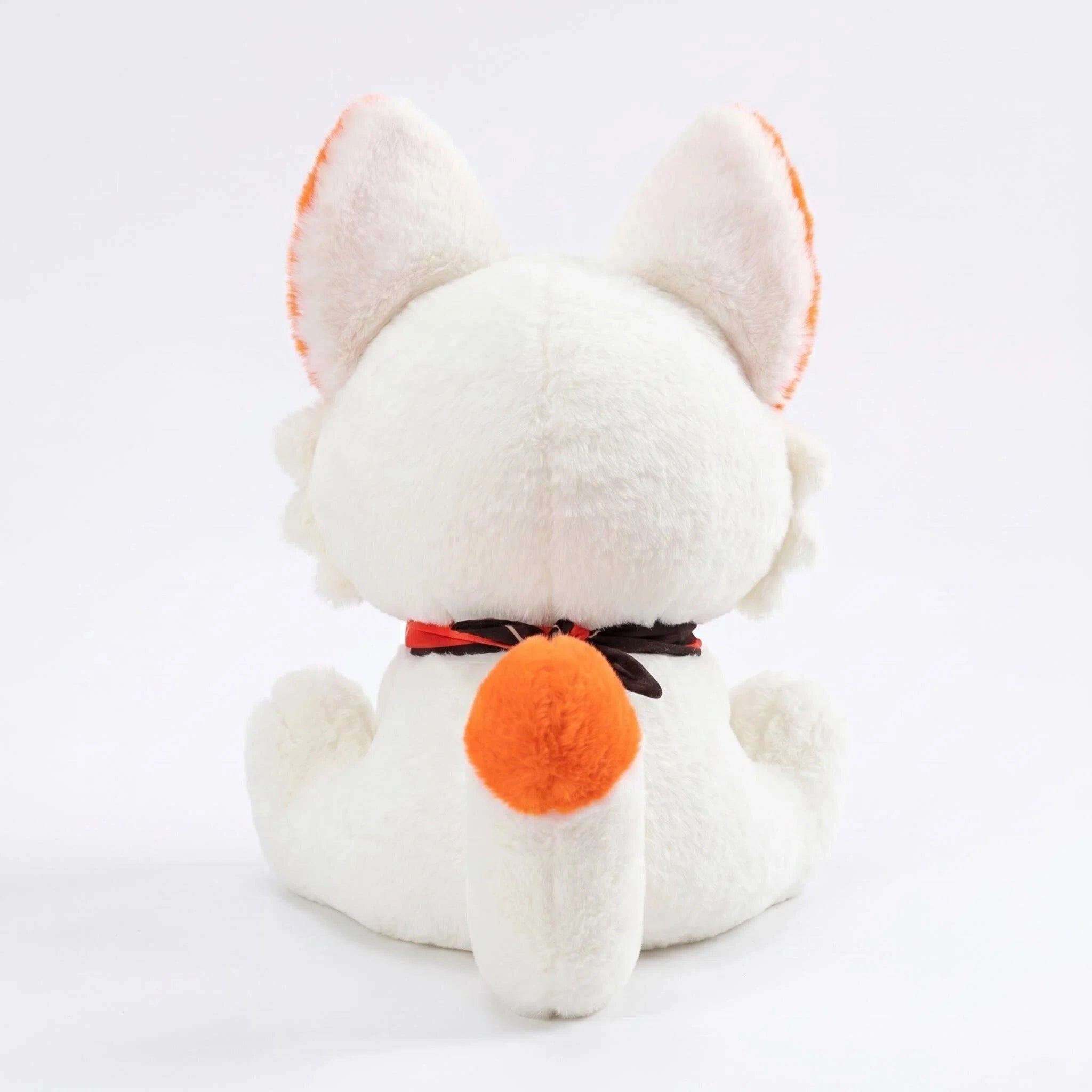 The ZoDoll White Fox Plush Toy features a kawaii face, orange ears, bandana, and plush tail, shown from the back against a plain white background.
